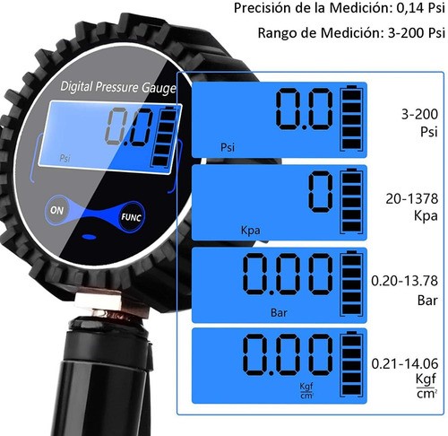 Pantalla De Barómetro Digital De Alta Precisión 0-200psi
