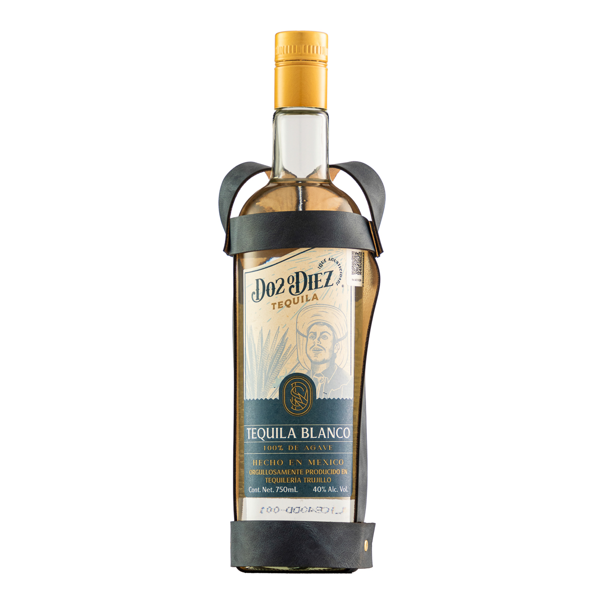 Tequila Dos o Diez Blanco "Don Silverio" con Correa 750 Ml
