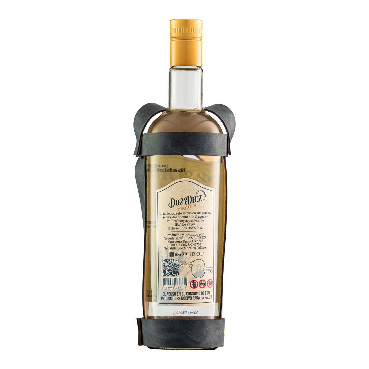 Tequila Dos o Diez Blanco "Don Silverio" con Correa 750 Ml