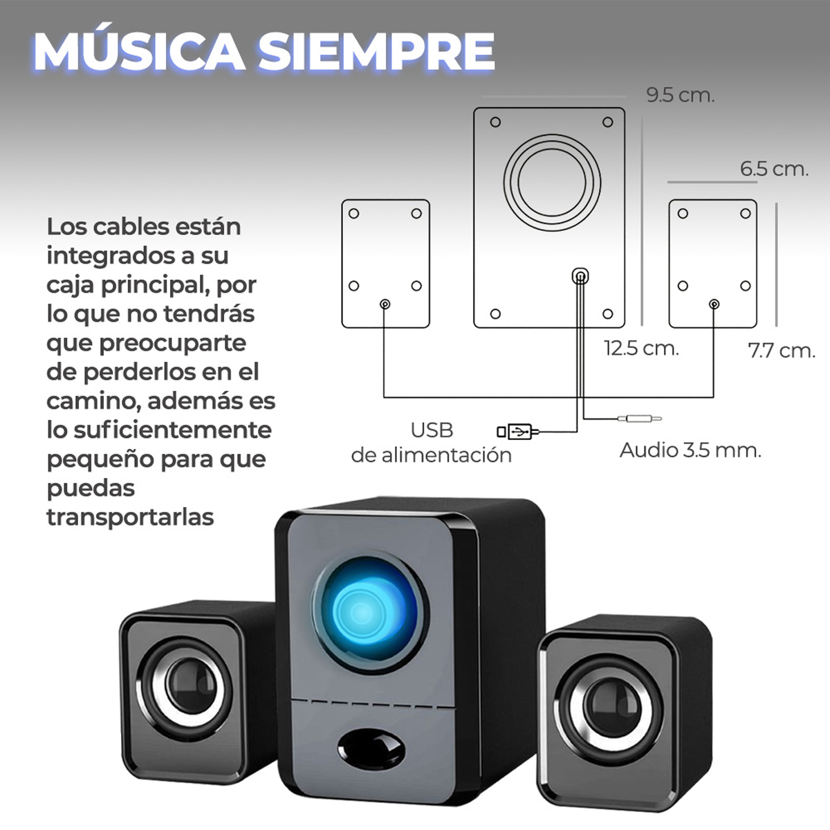 Bocina Ele-gate Bct.303 Portátil Blanca 110v blanco o negro