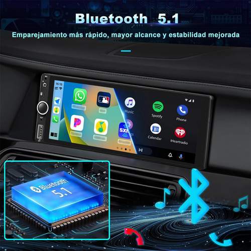 Autoestéreo De Pantalla Carplay Android2+32g Gps Wifi Cámara