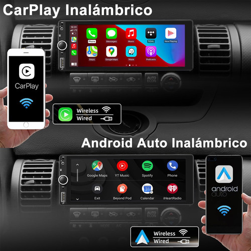 Autoestéreo De Pantalla Carplay Android2+32g Gps Wifi Cámara