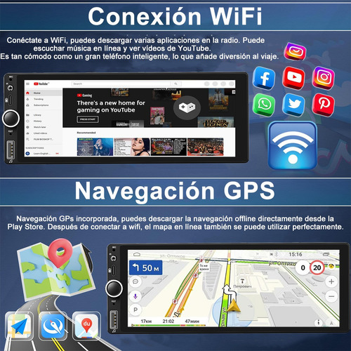 Autoestéreo De Pantalla Carplay Android2+32g Gps Wifi Cámara
