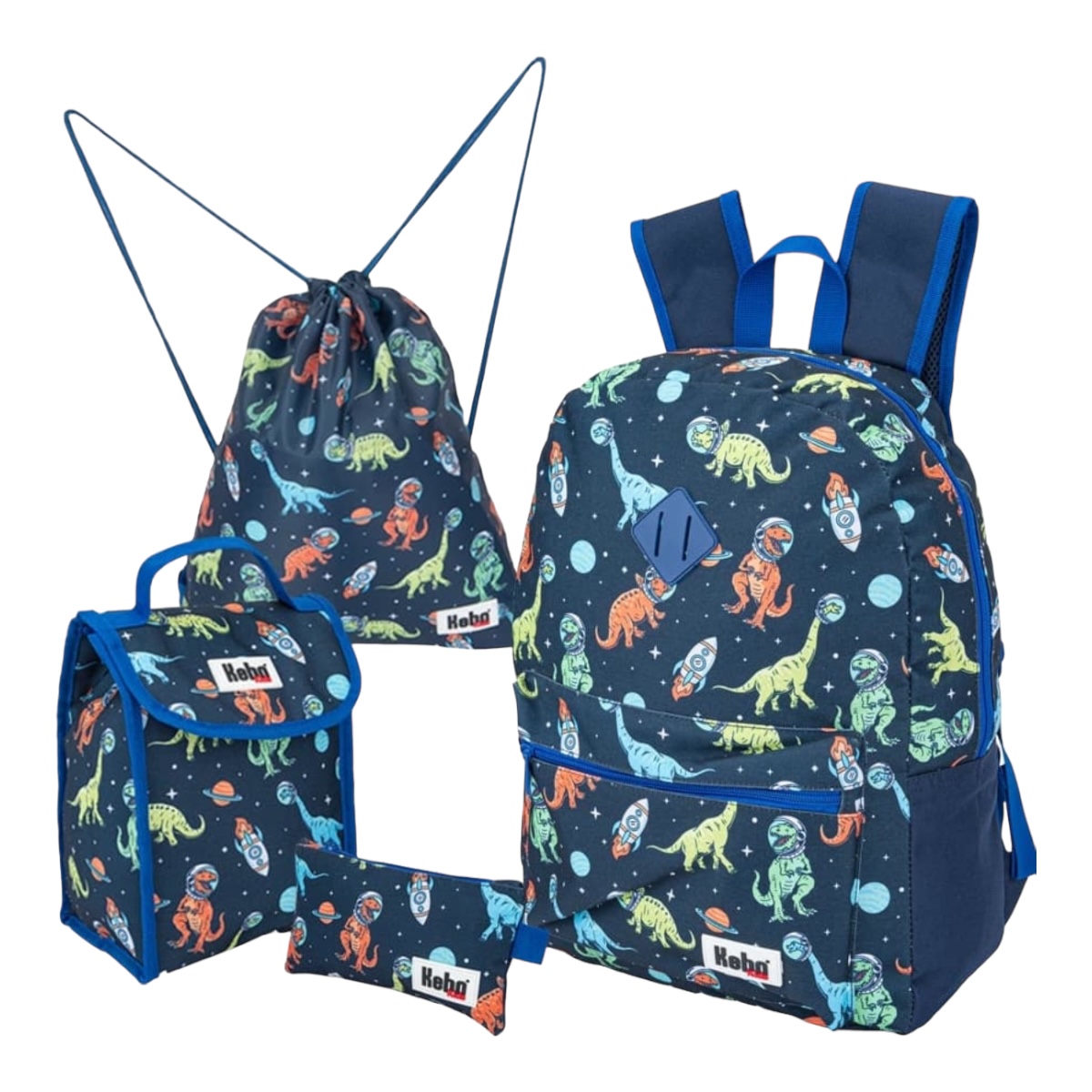 Kit Mochila Lonchera y  Lapicera escolar diseño Dinosaurios