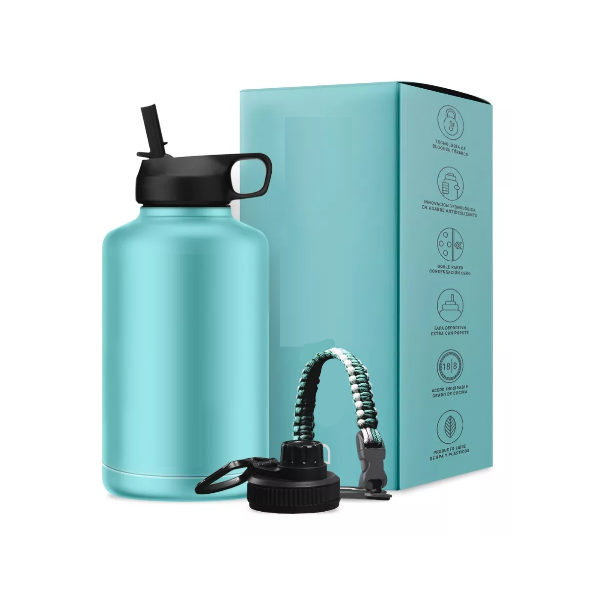 Botella De Agua Térmica Frío Y Calor 2lt Azul Aqua