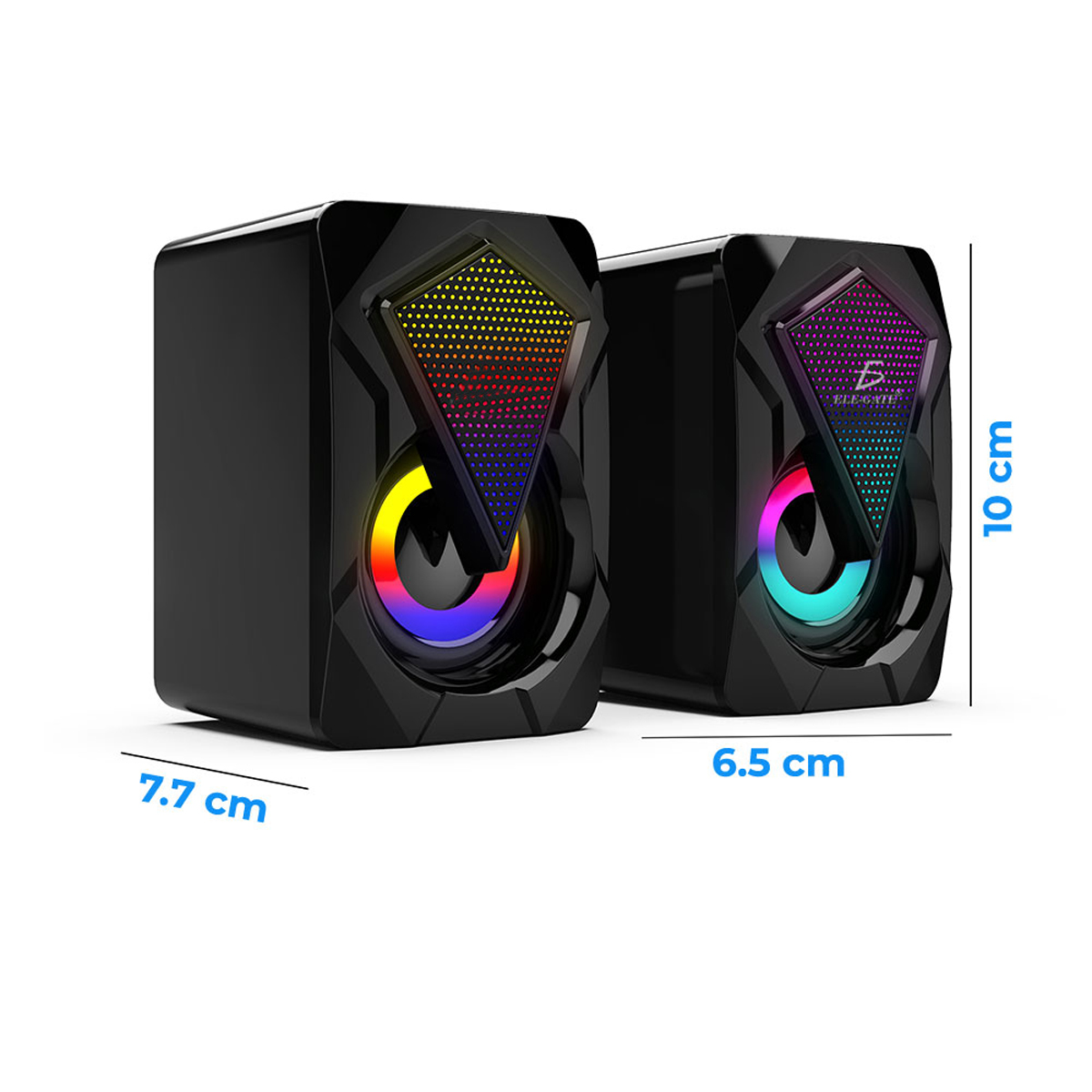 Bocinas Rgb Para Computadora Laptop Altavoces Rgb Con Control De Volumen Portatil 3.5mm USB estilo gamer con colores brillantes