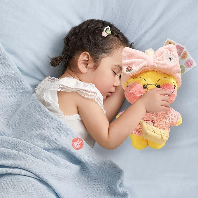 Jesir Peluche de Pato Kawaii de 30 cm,Pato De Peluche Suave con Ropa