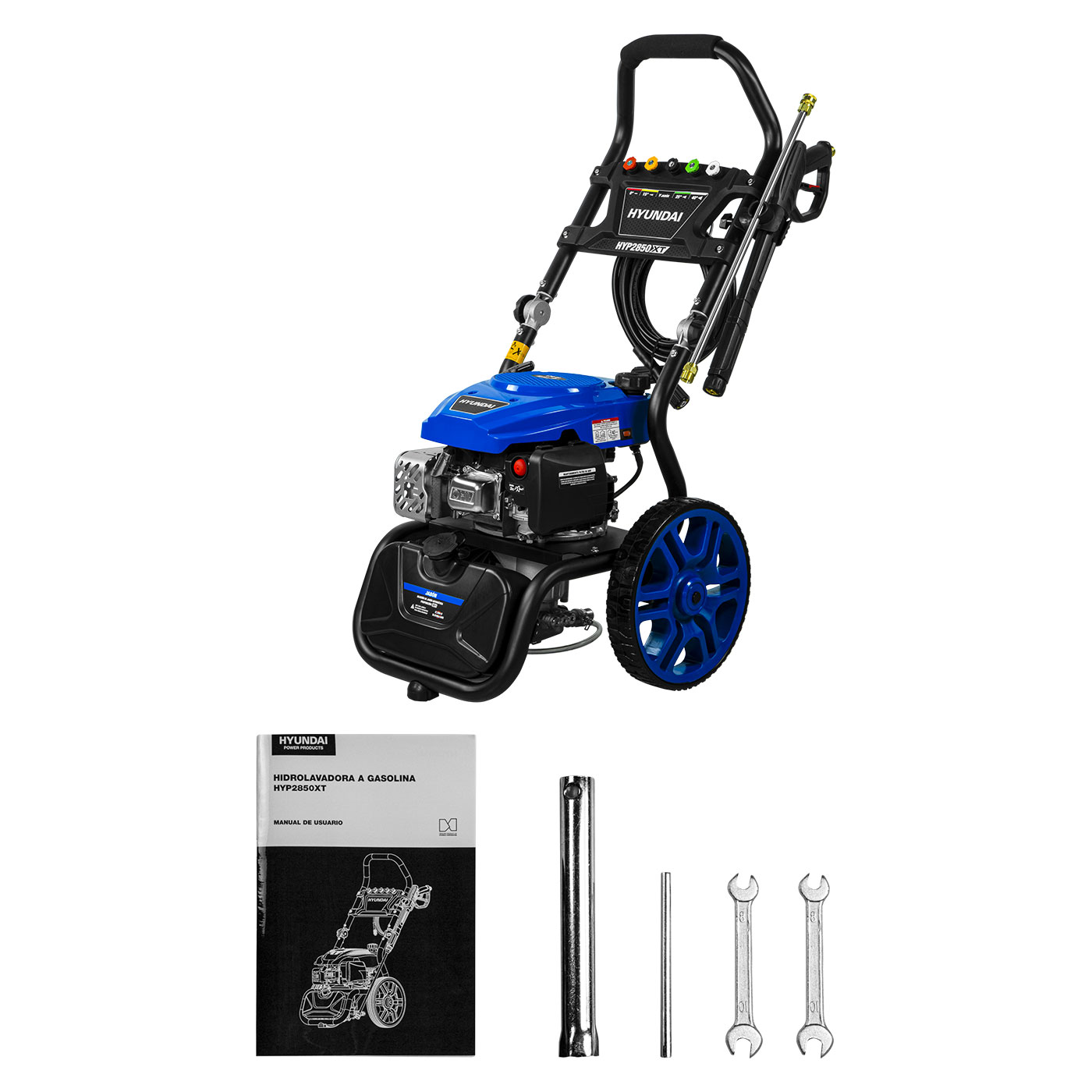 HIDROLAVADORA HYUNDAI AXIAL 4.5 HP 2700 PSI 186 BAR C/BASE ABATIBLE - HYP2850XT