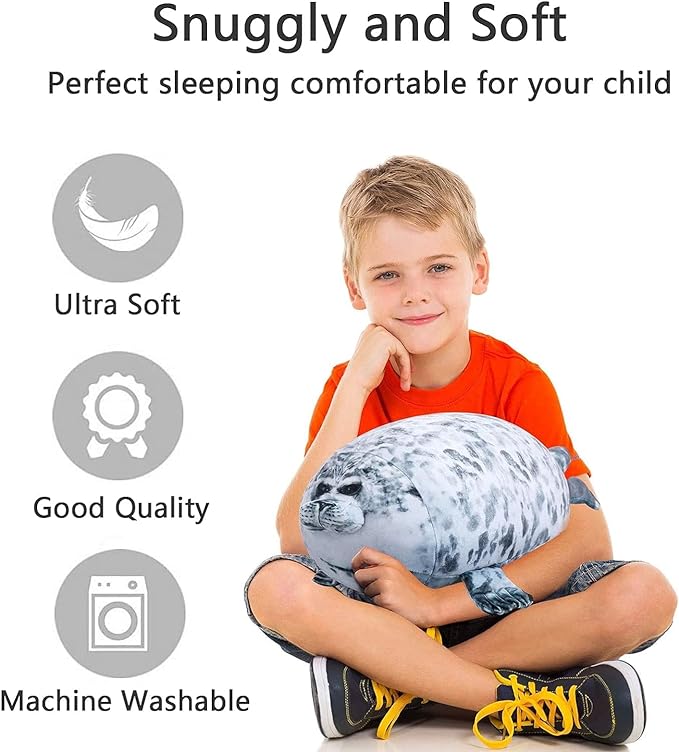 EIGYO Almohada Felpa Foca Gordito,Lindas muñecas Plushie del Sello Cojín Decorativo