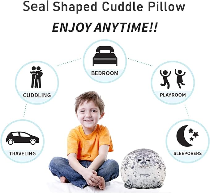 EIGYO Almohada Felpa Foca Gordito,Lindas muñecas Plushie del Sello Cojín Decorativo