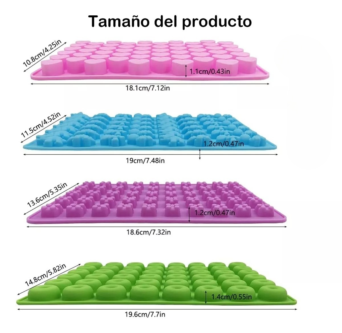 Moldes De Silicona Candy Y Bandejas Para Cubitos De Hielo