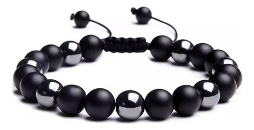 2 Pzs Brazalete De Cuentas Obsidiana Y Pulsera Hombre Hacha Diámetro 21 cm
