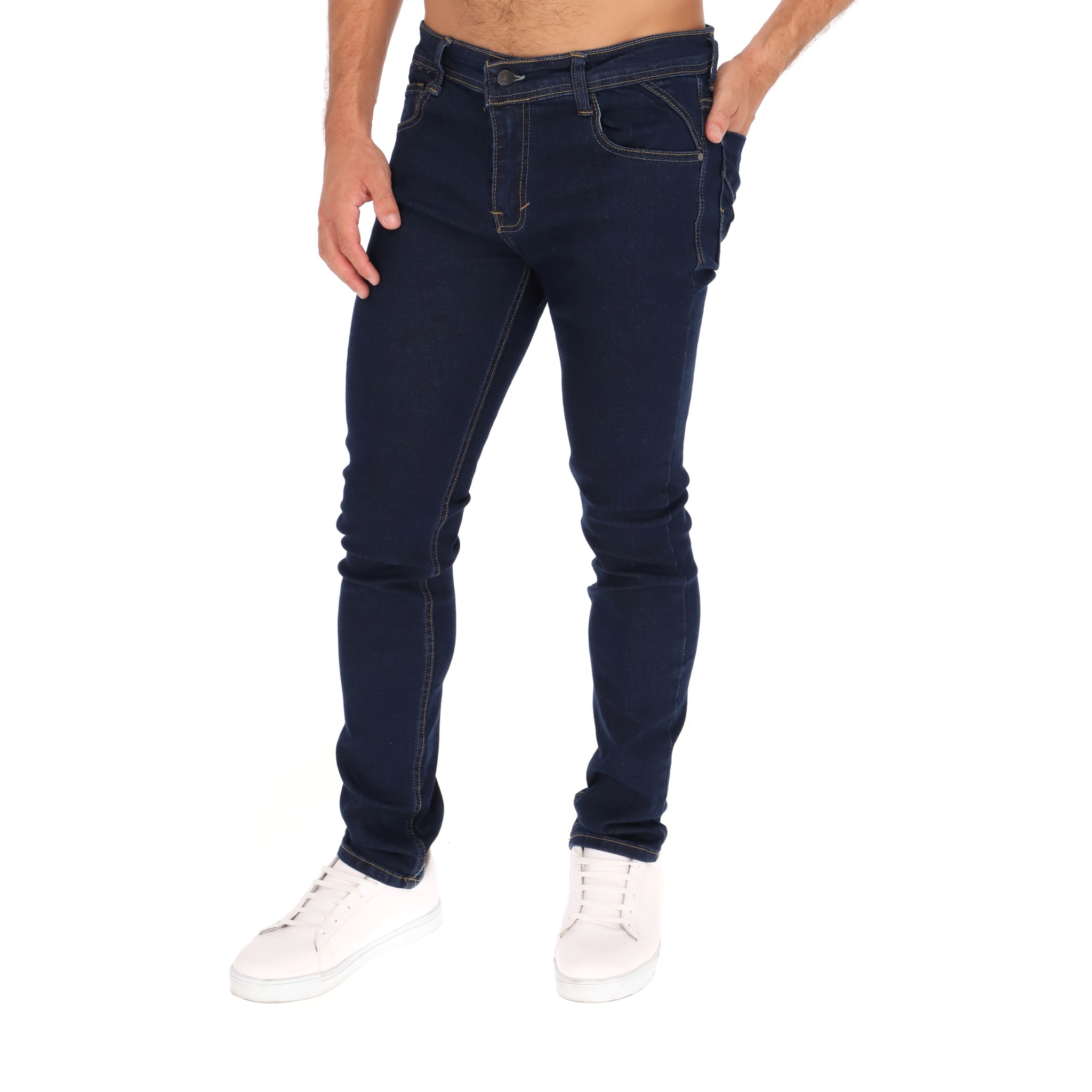 Skinny Jeans Pantalones De Mezclilla Para Hombre Color Azul Marino