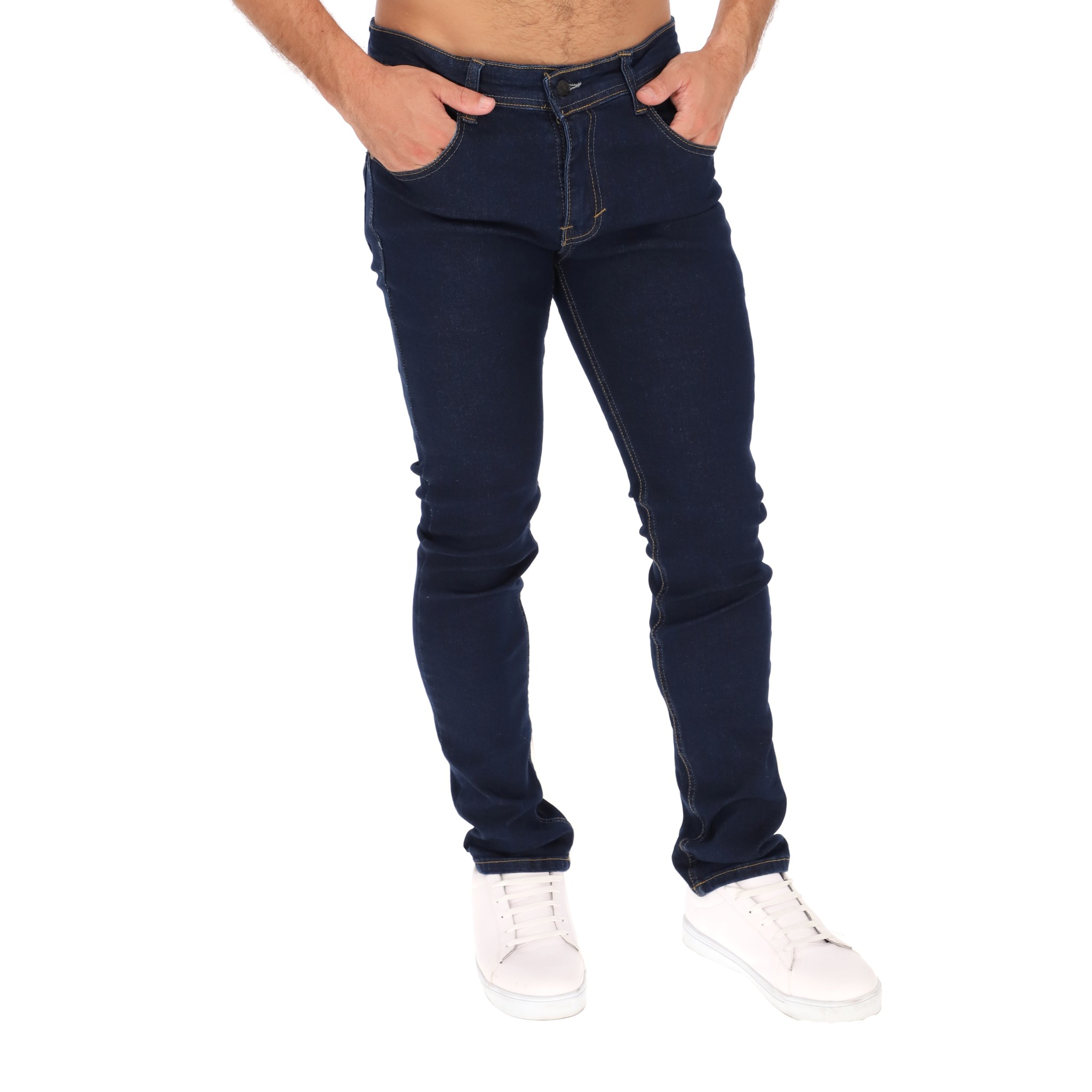 Skinny Jeans Pantalones De Mezclilla Para Hombre Color Azul Marino