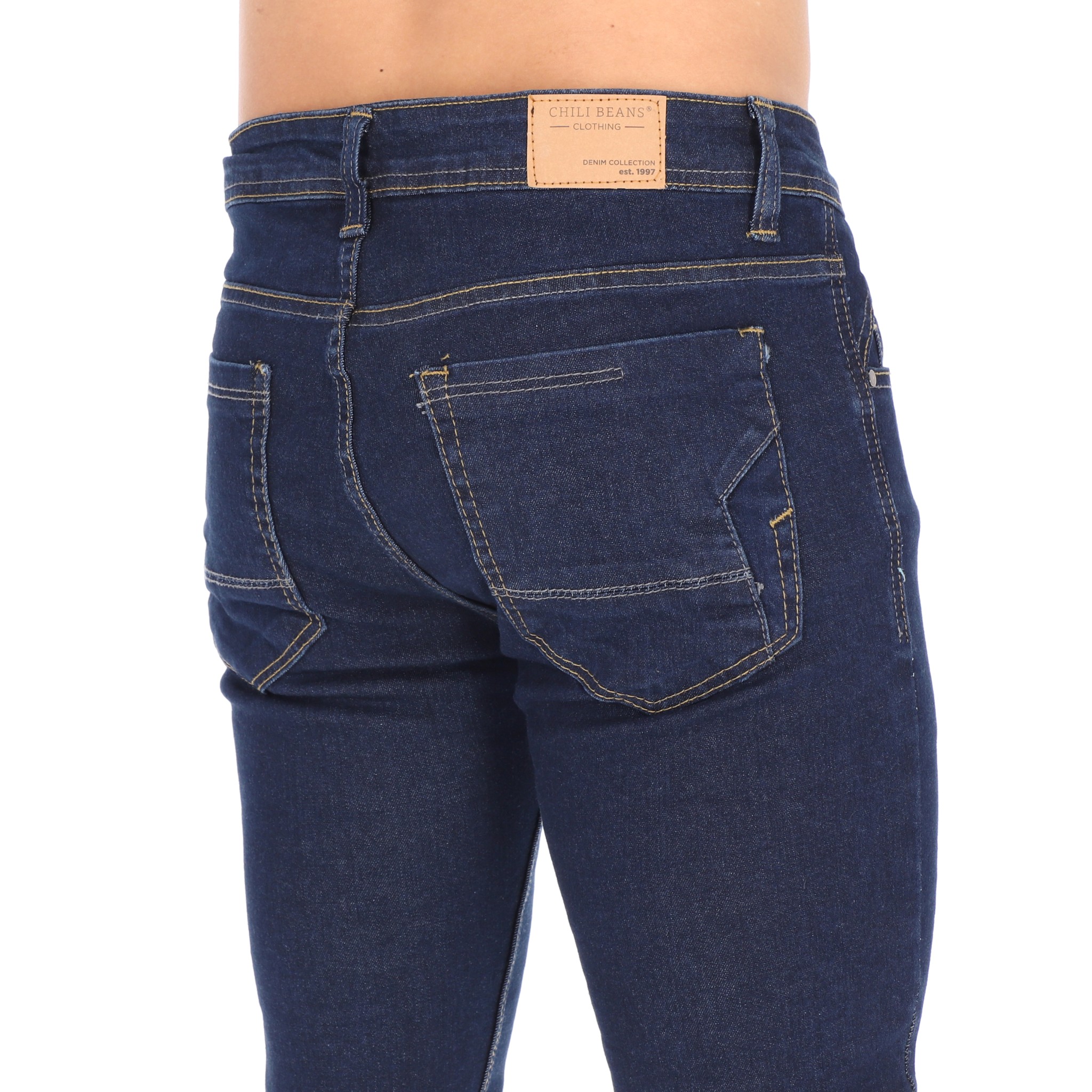 Skinny Jeans Pantalones De Mezclilla Para Hombre Color Azul Marino