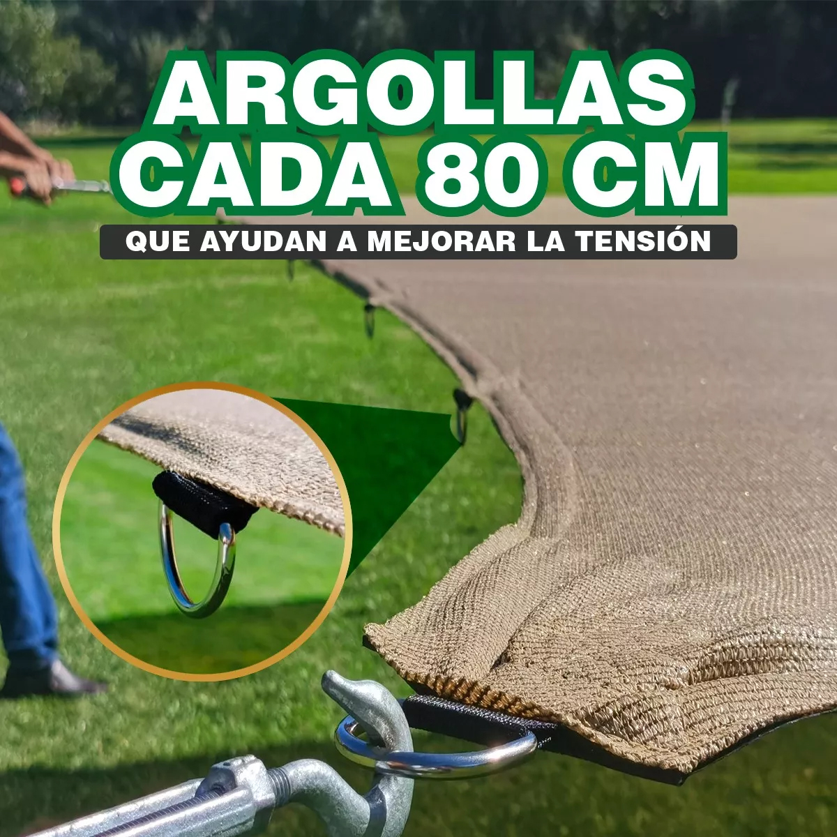 Malla Sombra 90% Raschel Beige De 6mx4m Reforzada Hanlob