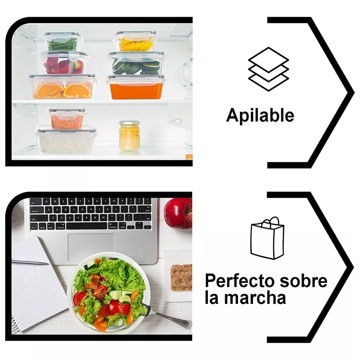 Recipientes Hermeticos Plastico Contenedores Juego De Cocina