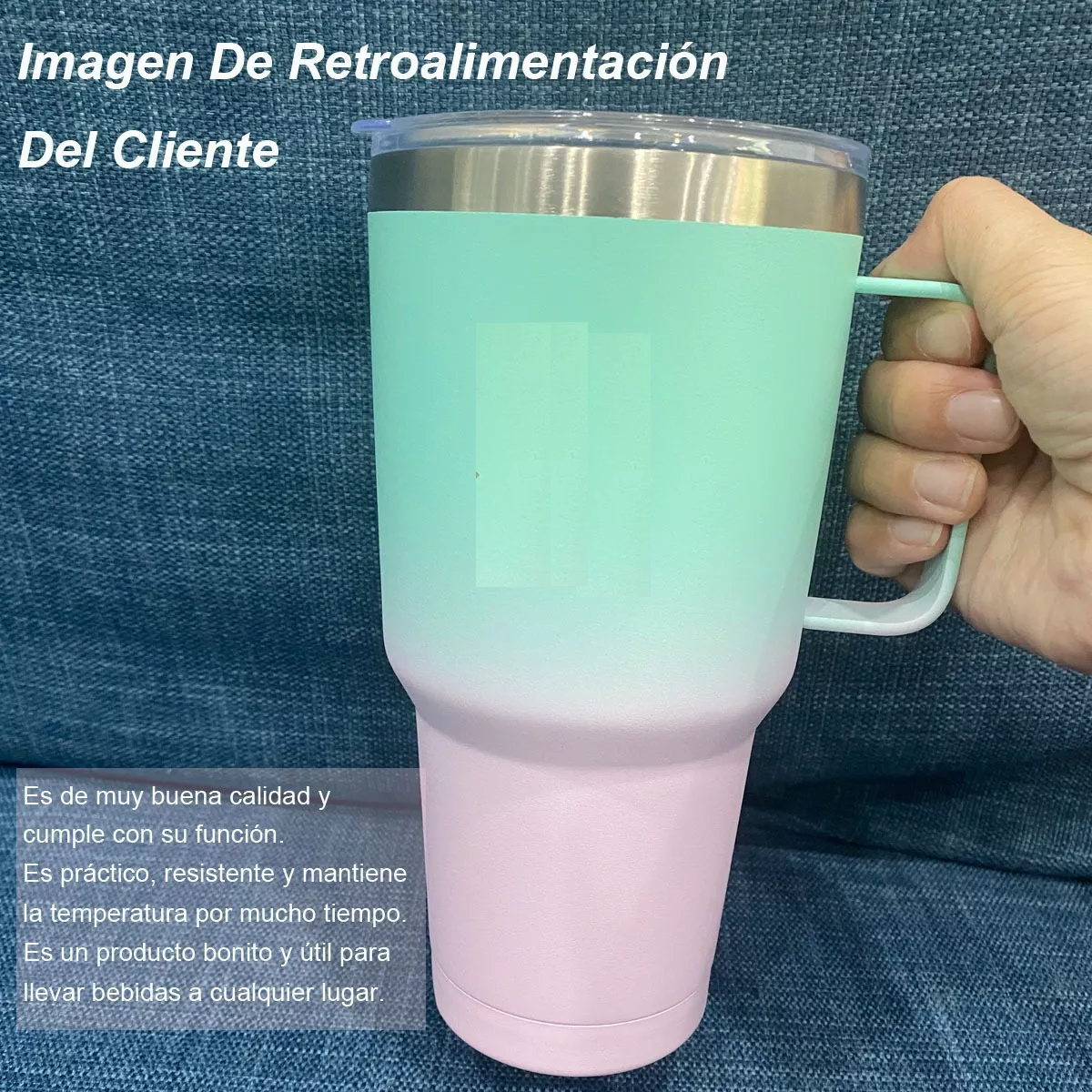 Vasos Térmico 30oz Termo Taza Acero Inoxidable Botellas Agua Rosa
