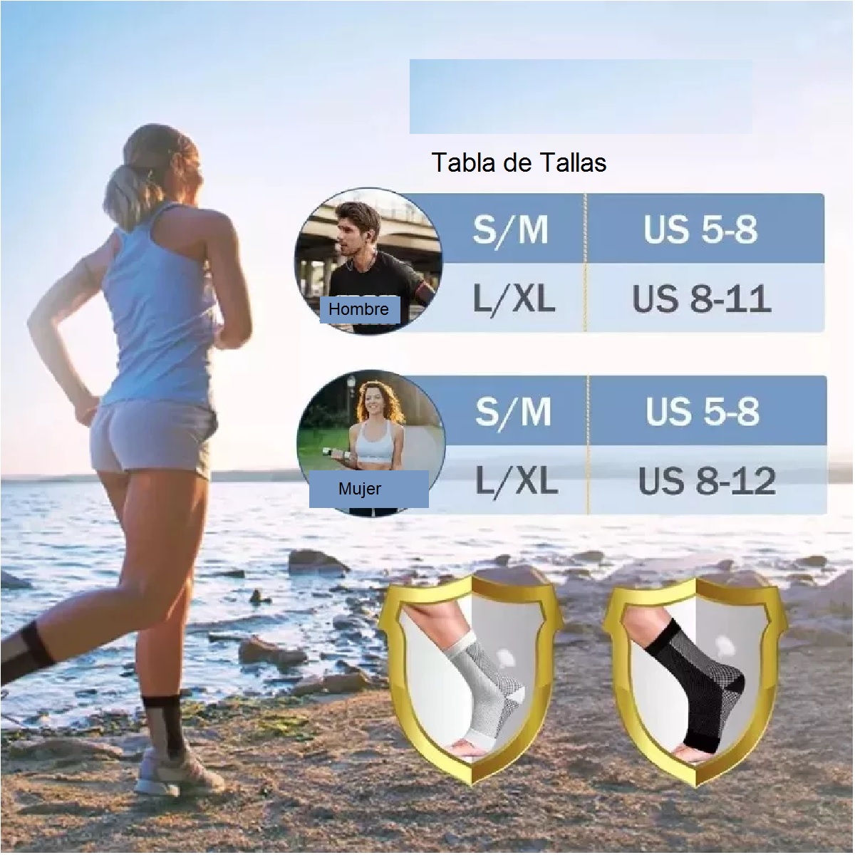 Set 3 Pares De Calcetines Para Neuropatía, Mangas De Compresión