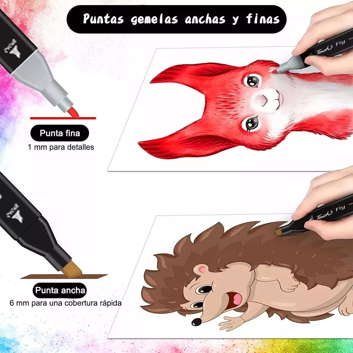 Marcadores Doble Punta Plumones Puntal De Pincel 168 Colores