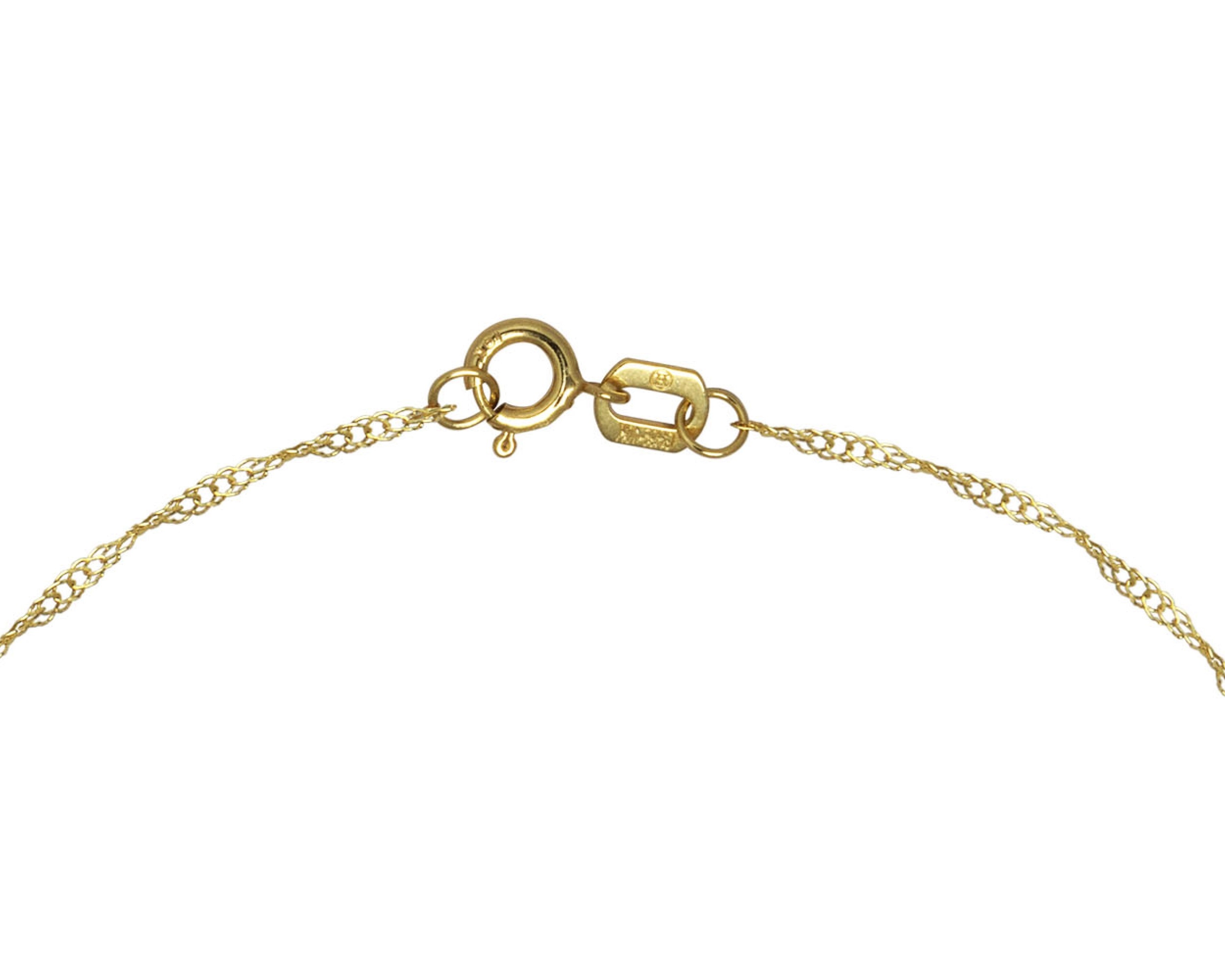 Collar Cadena Oro 10k Horoz Tejido Singapur 45cm Si95