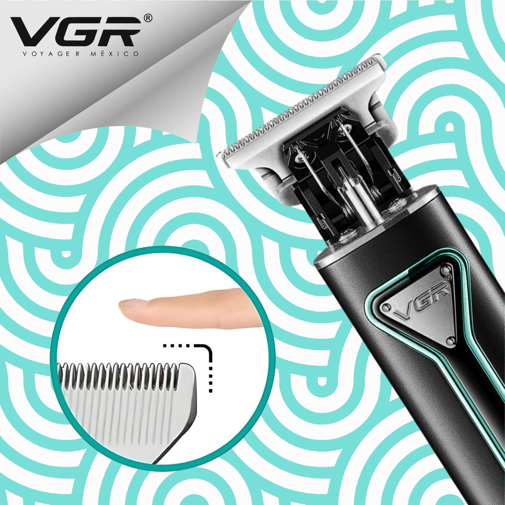 Maquina Para Cortar Cabello VGR V-009 Trimmer Perfiladora (verde)