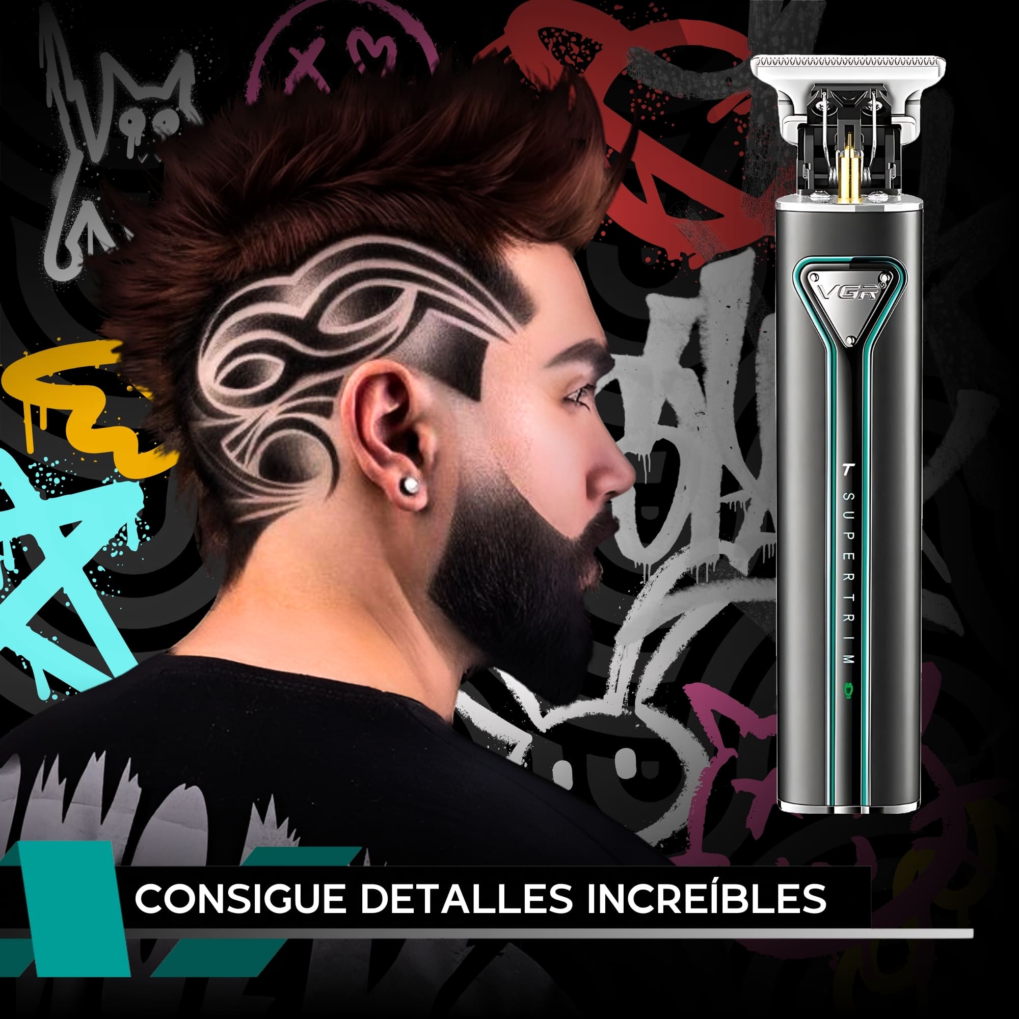 Maquina Para Cortar Cabello VGR V-009 Trimmer Perfiladora (verde)