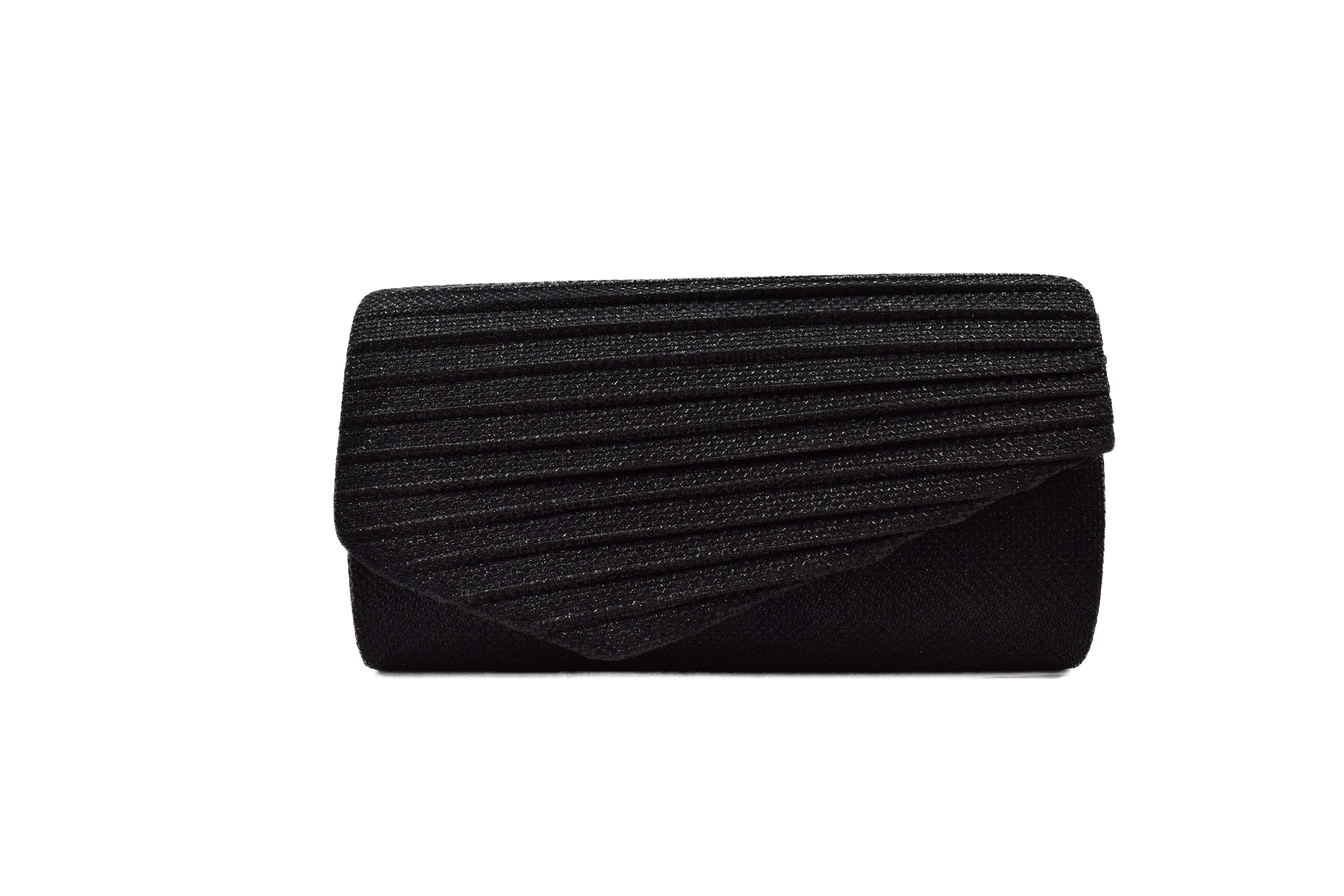 Bolsa clutch negra con brillos elegante 