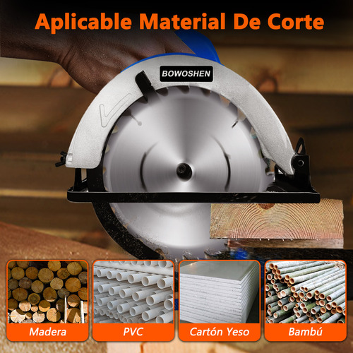 Sierra Circular Eléctrica Profesional Cortar Madera 185mm