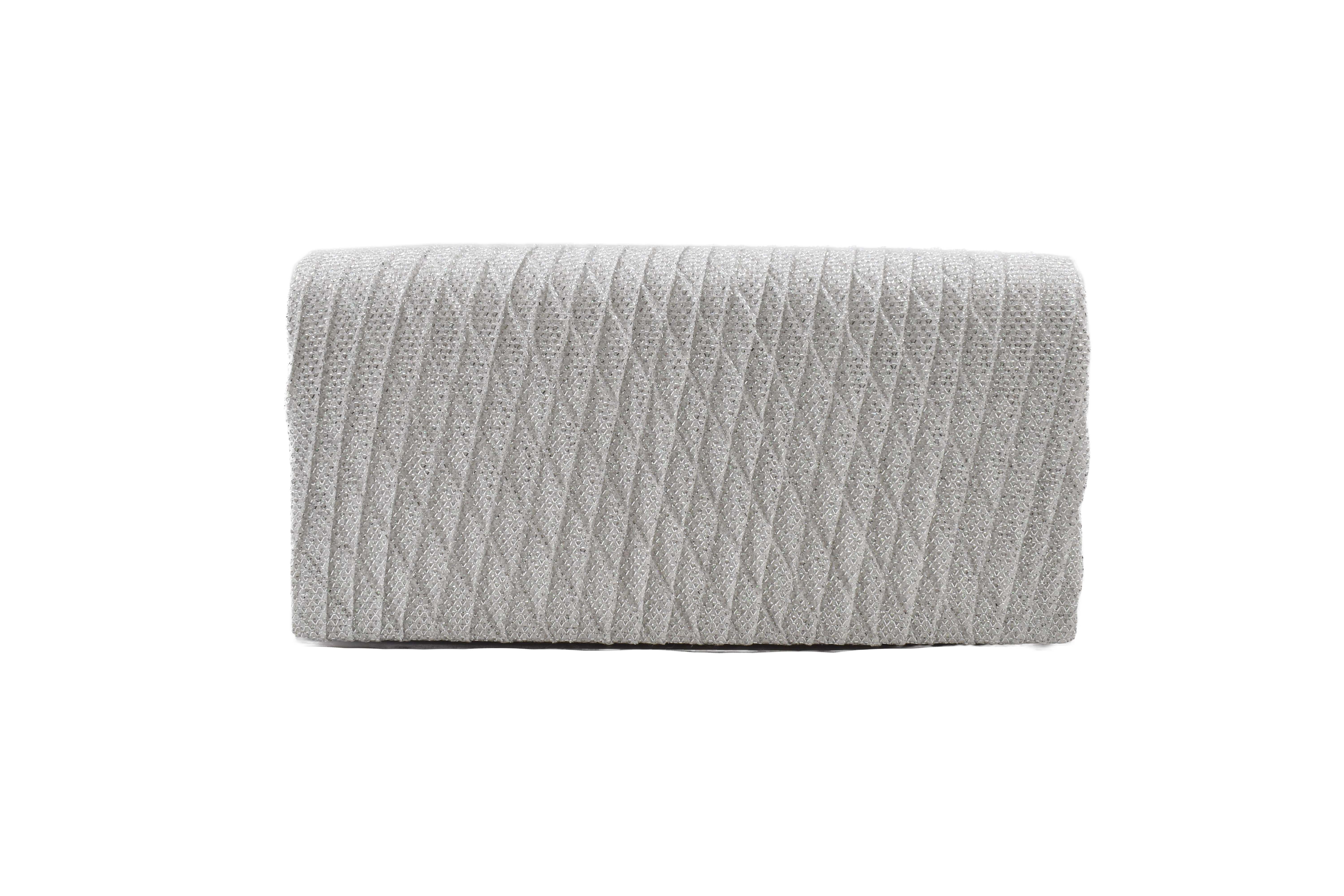 Bolsa clutch plata con brillos 