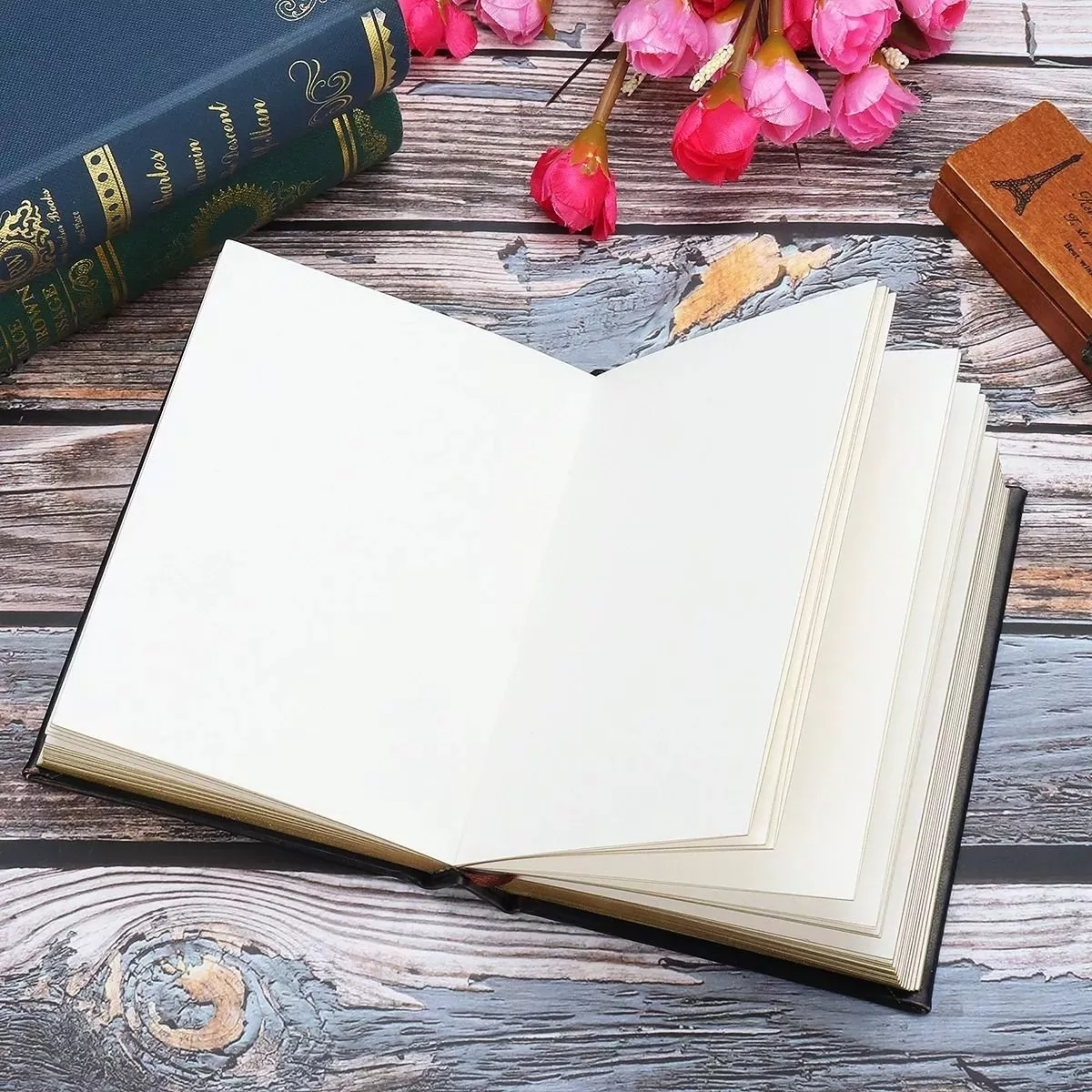 Cuaderno Diario De Cuero En Blanco Retro Vintage Journal
