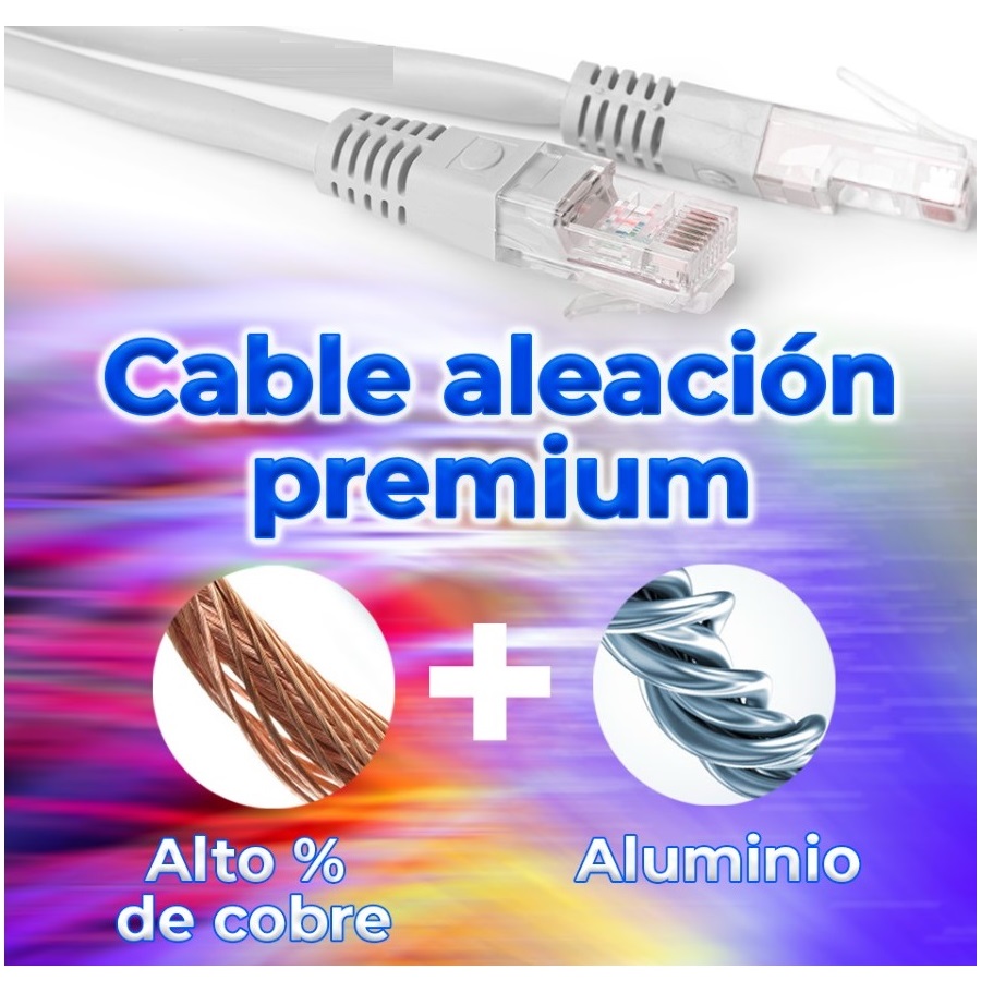 Cable De Red Ethernet UTP POE Cat6A 15m Blanco .