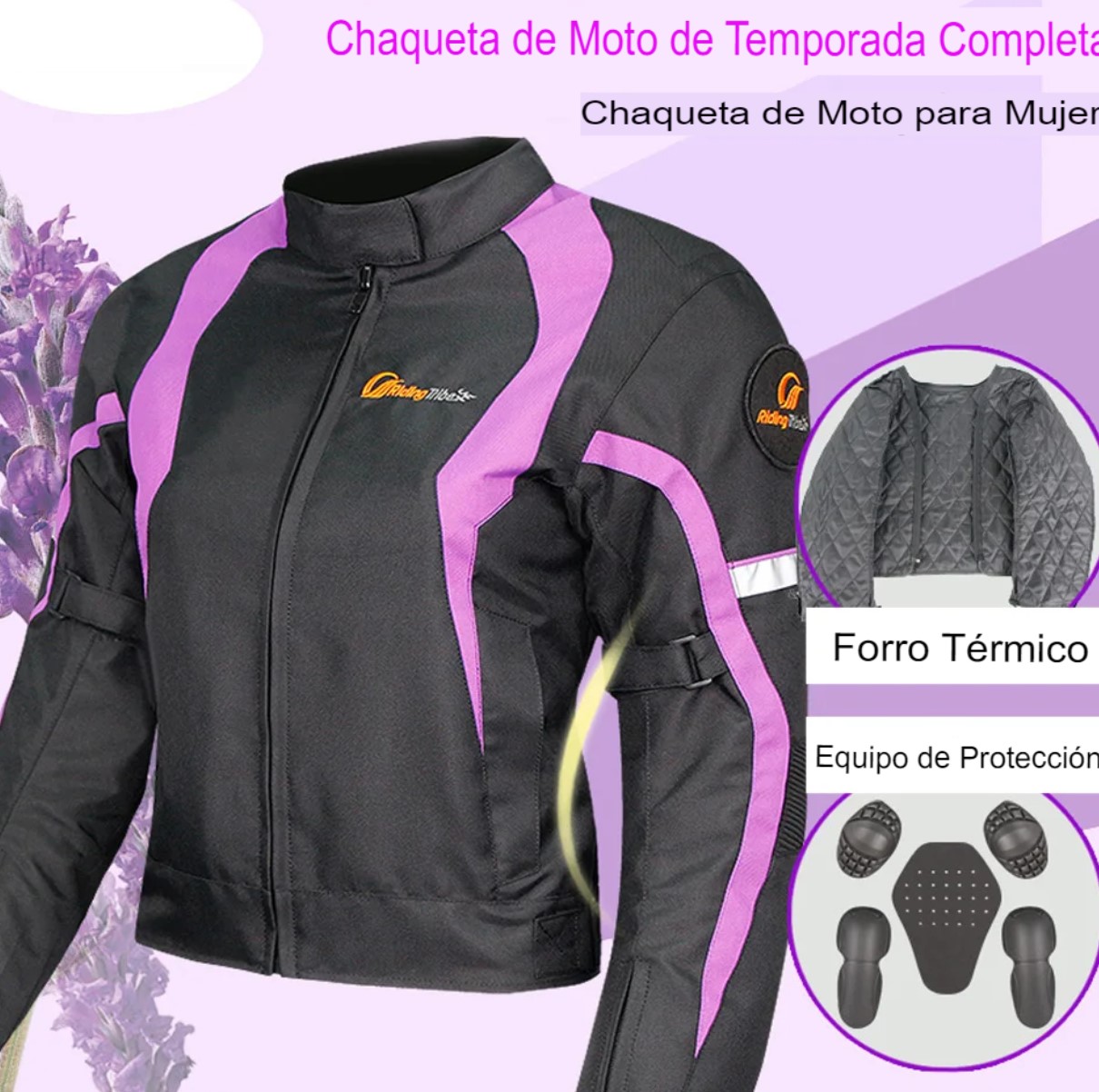 Chamarra rosa negro chaqueta motociclismo mujer abrigo armadura protectora impermeable ropa