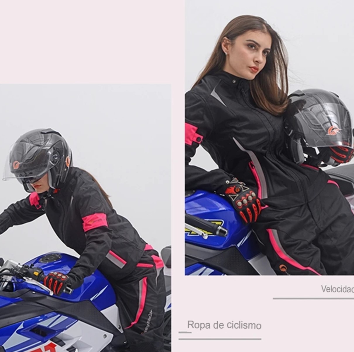 Chamarra rosa negro chaqueta motociclismo mujer abrigo armadura protectora impermeable ropa