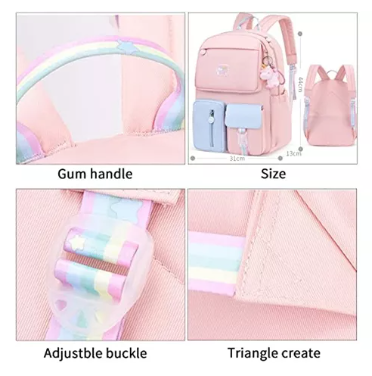 Mochila escolar con unicornio color violeta 35L