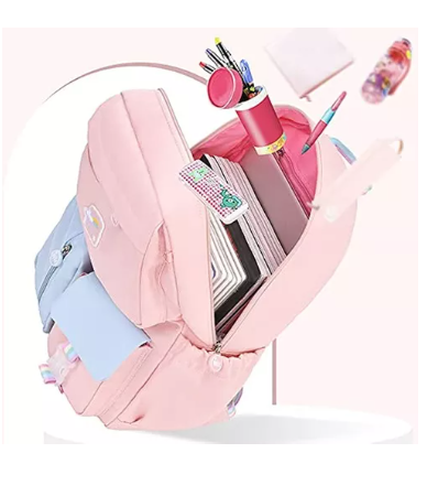 Mochila escolar con unicornio color violeta 35L