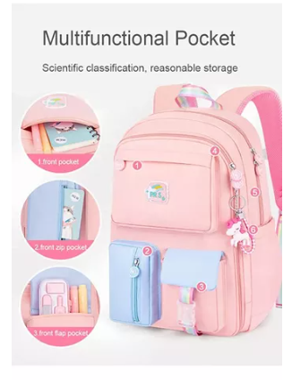 Mochila escolar con unicornio color violeta 35L