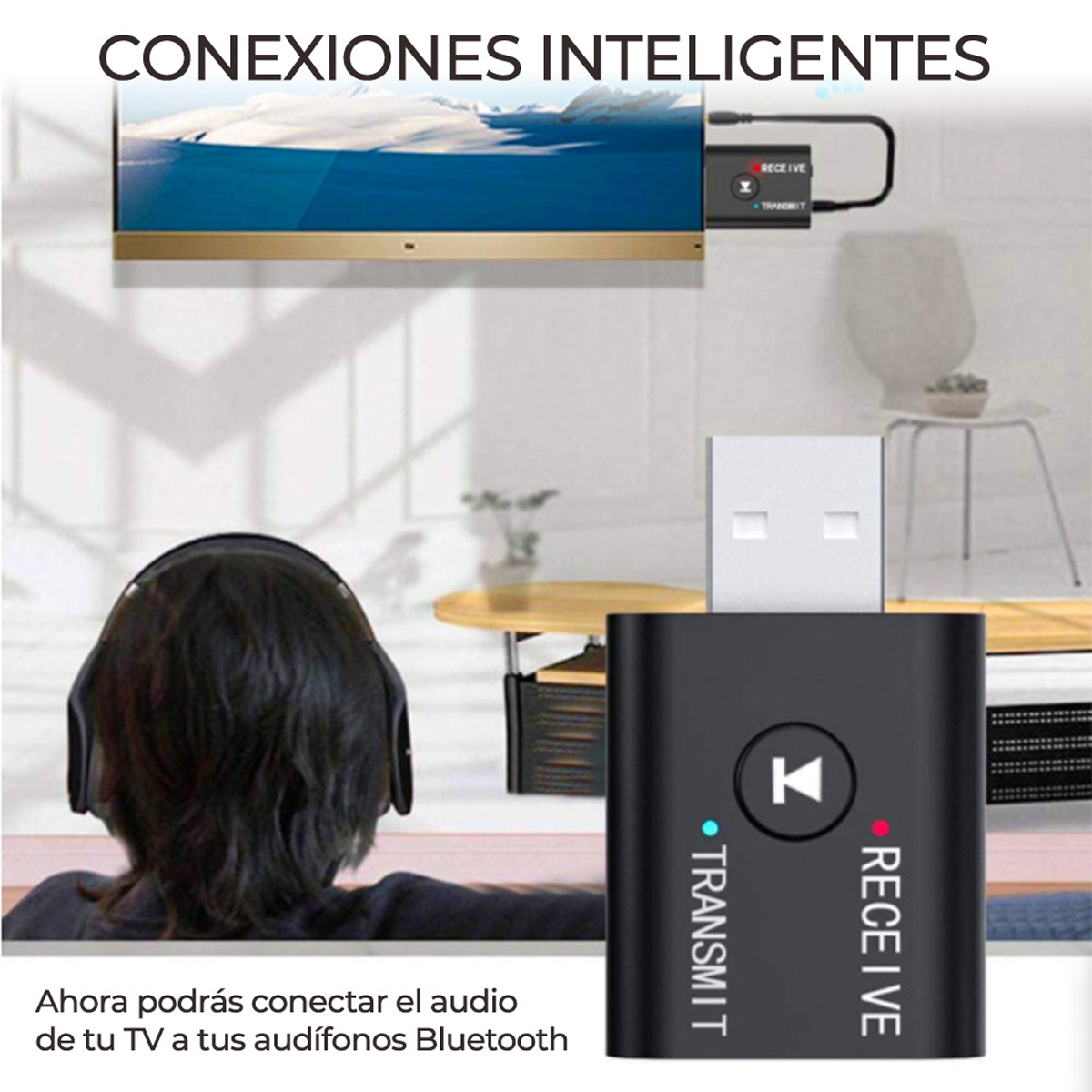 Mini Adaptador Bluetooth Usb 5.0 Transmisor Receptor