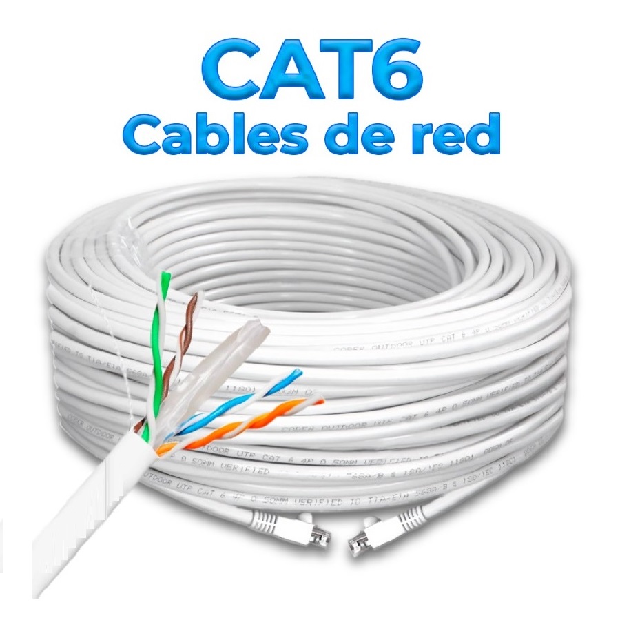 Paquete de 2 Cables de Red Ethernet UTP POE Cat 6A de 5m Blanco c/u.