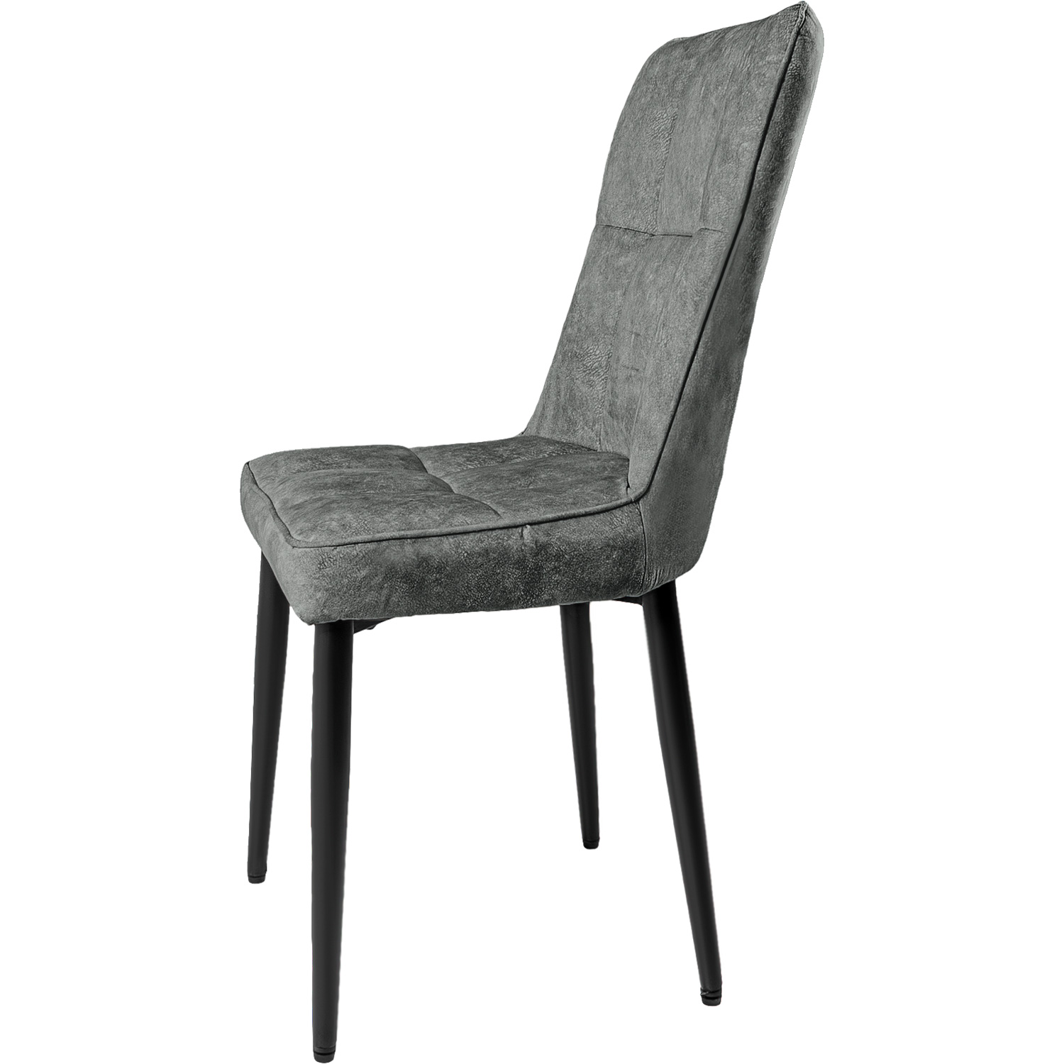 Juego Set 4 Sillas Vinipiel Modernas Comedor Tapizadas Gris Claro