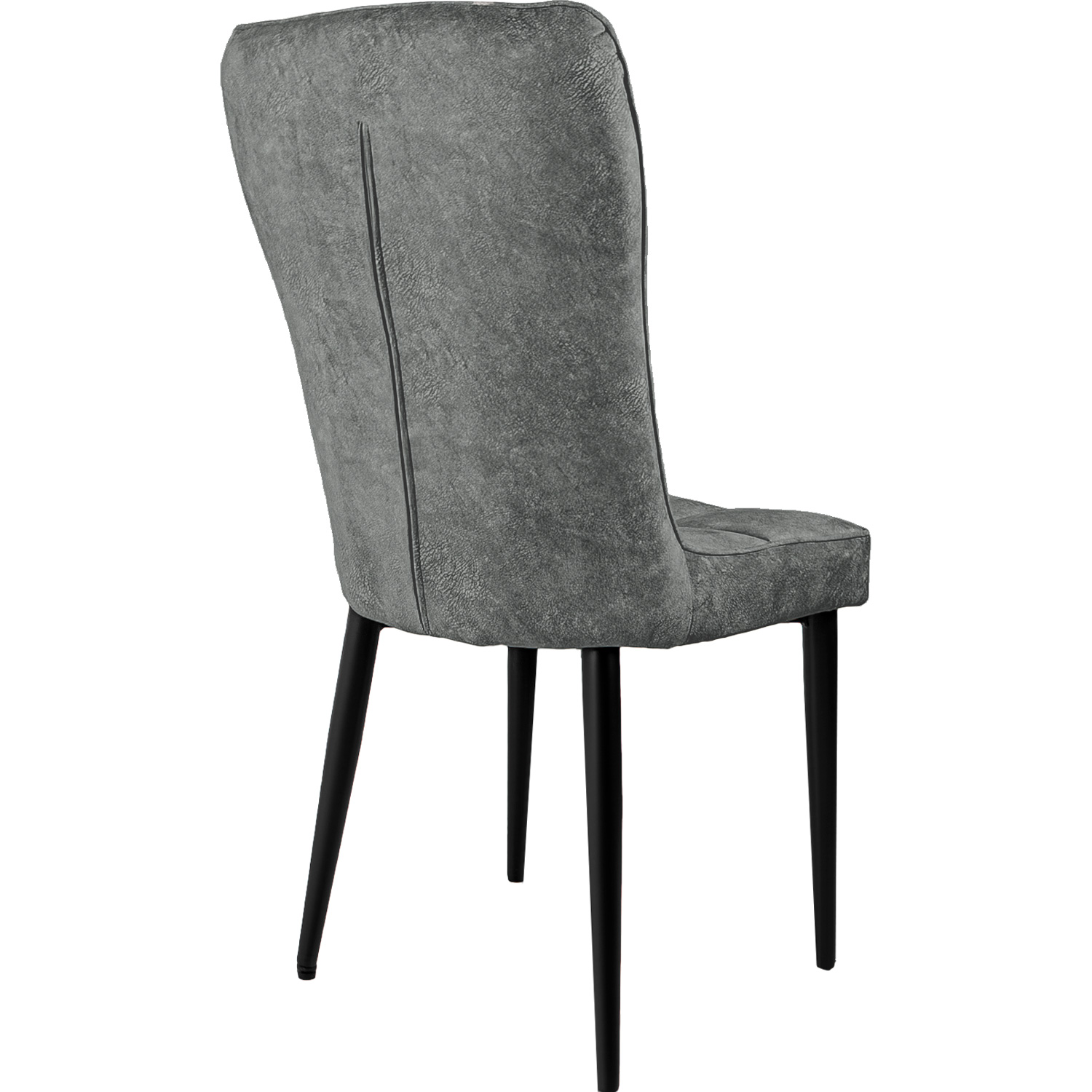 Juego Set 4 Sillas Vinipiel Modernas Comedor Tapizadas Gris Claro