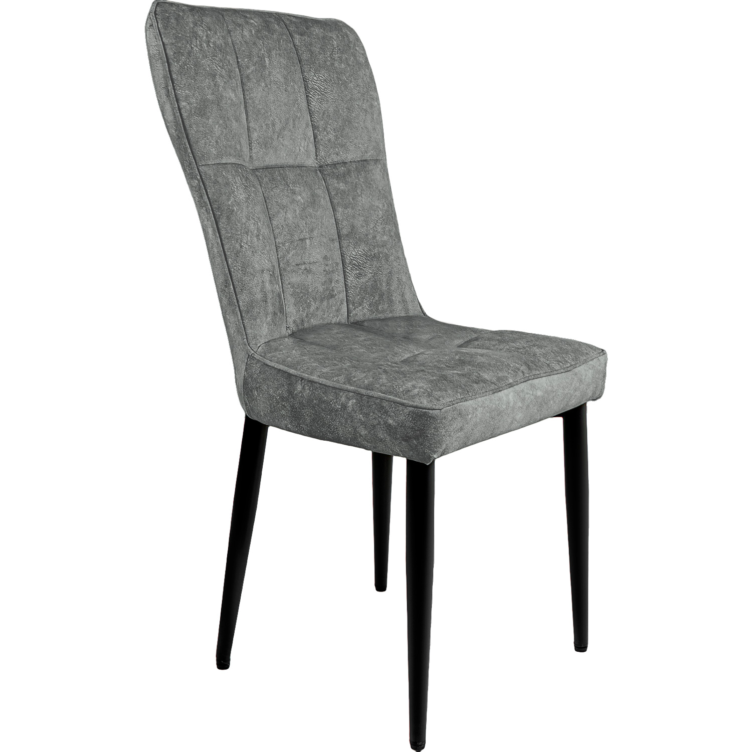 Juego Set 4 Sillas Vinipiel Modernas Comedor Tapizadas Gris Claro