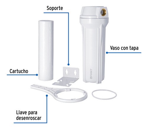 Filtro Para Agua, Paso 1 Foset 49215 Color Blanco