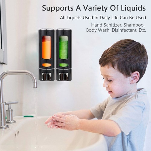 Liquido Despachador De Jabon 400 ml 2 pzs Negro