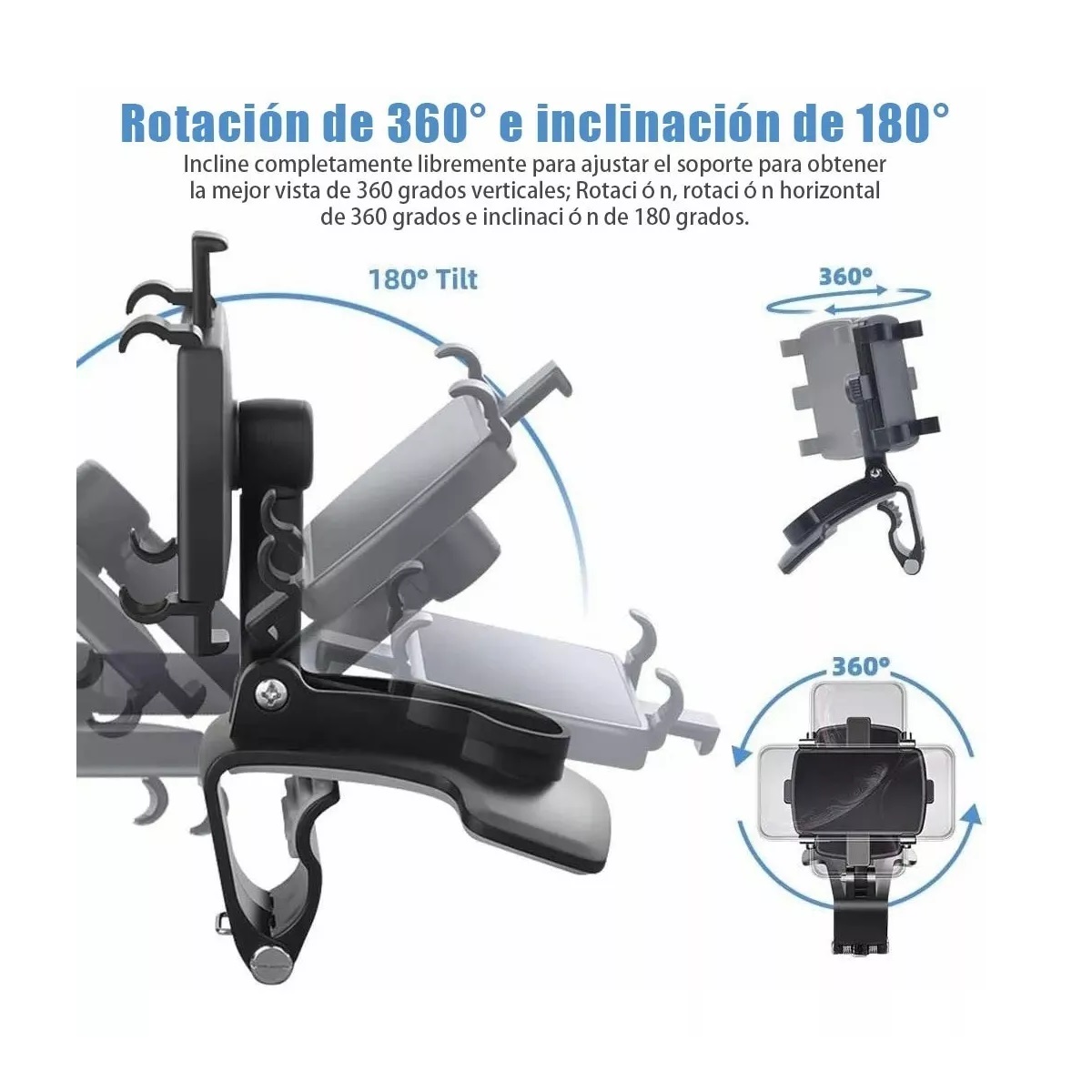 Soporte Universal Teléfono Móvil Giratorio De 360° Para Auto