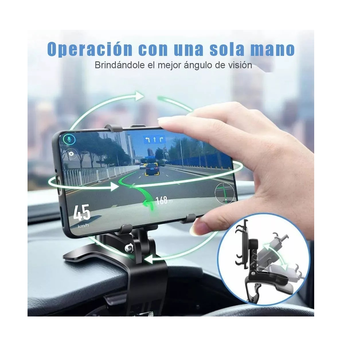 Soporte Universal Teléfono Móvil Giratorio De 360° Para Auto