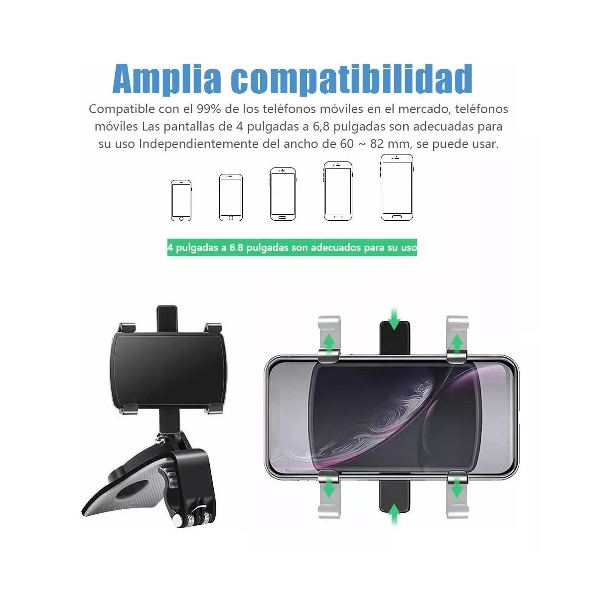 Soporte Universal Teléfono Móvil Giratorio De 360° Para Auto