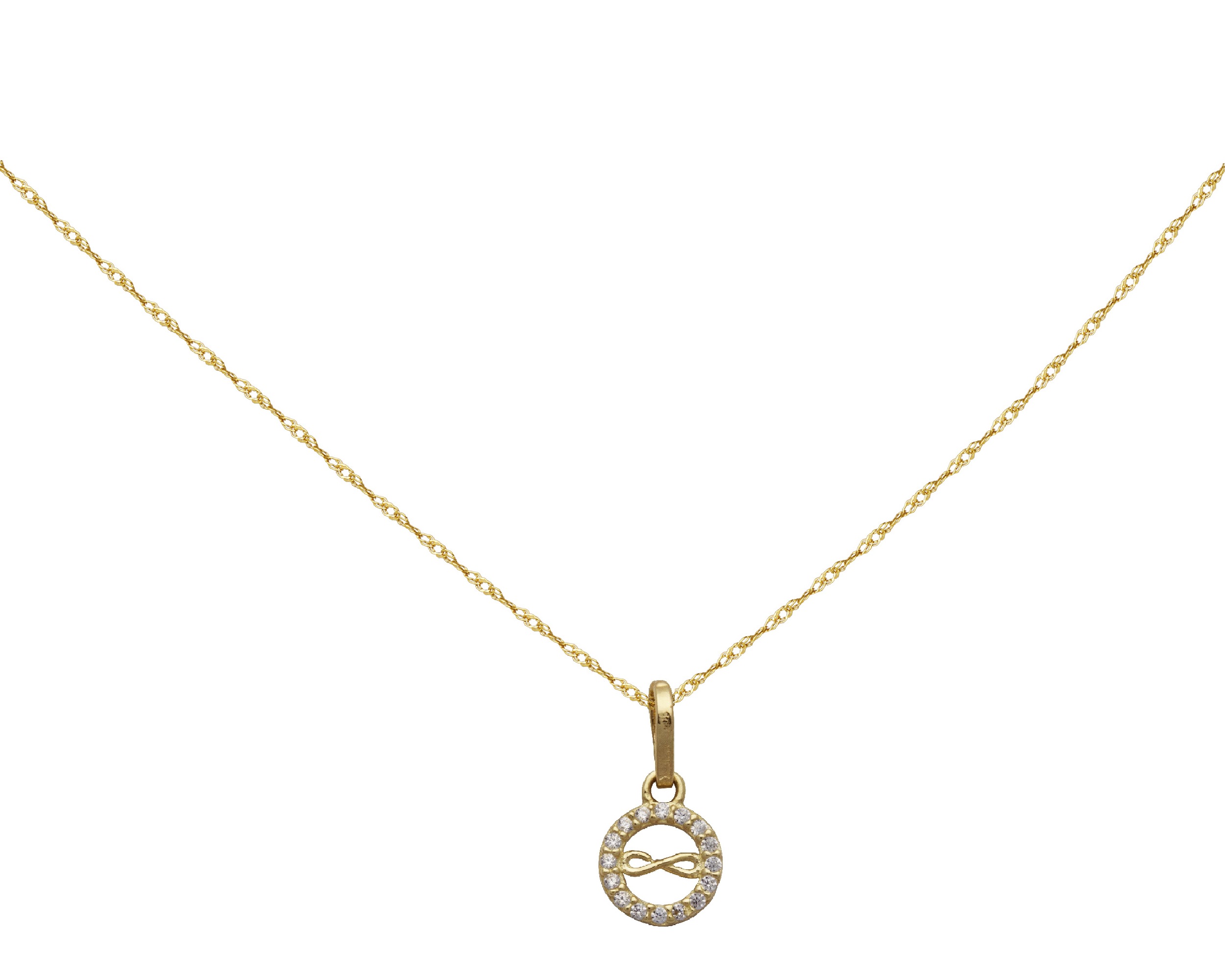 Collar Gargantilla Oro 10K Horoz Mini Infinito 40cm Si98