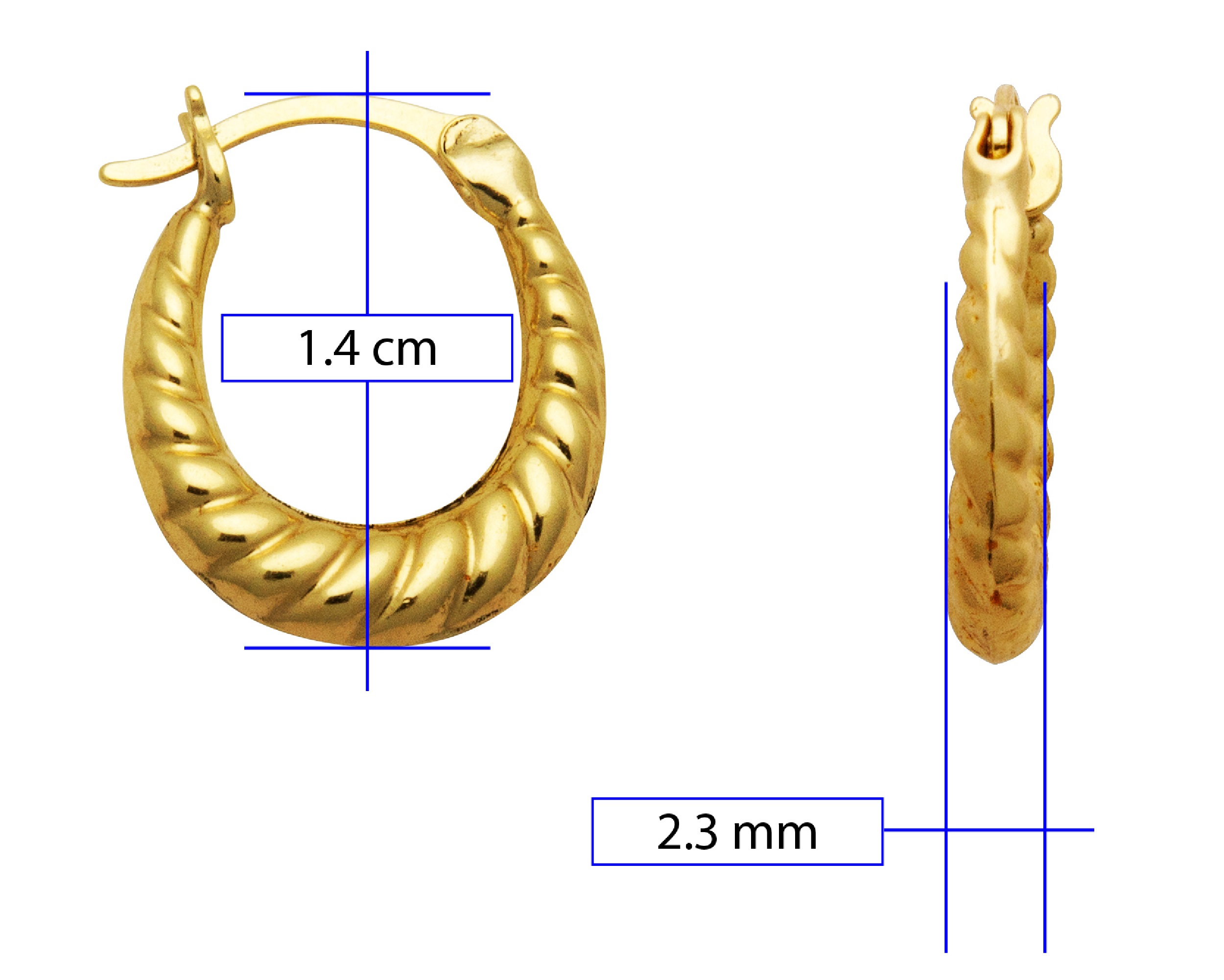 Arete Arracada Oro 10k Horoz Caracol Amarillo Si88