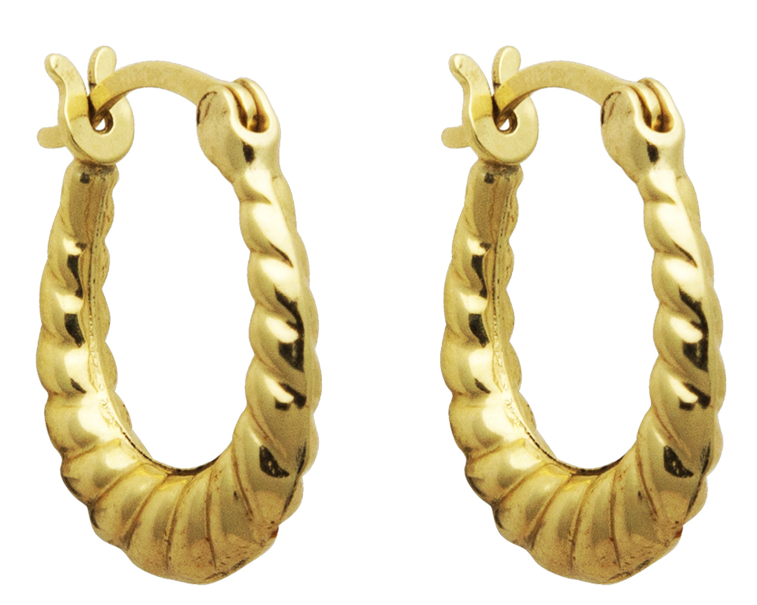 Arete Arracada Oro 10k Horoz Caracol Amarillo Si88